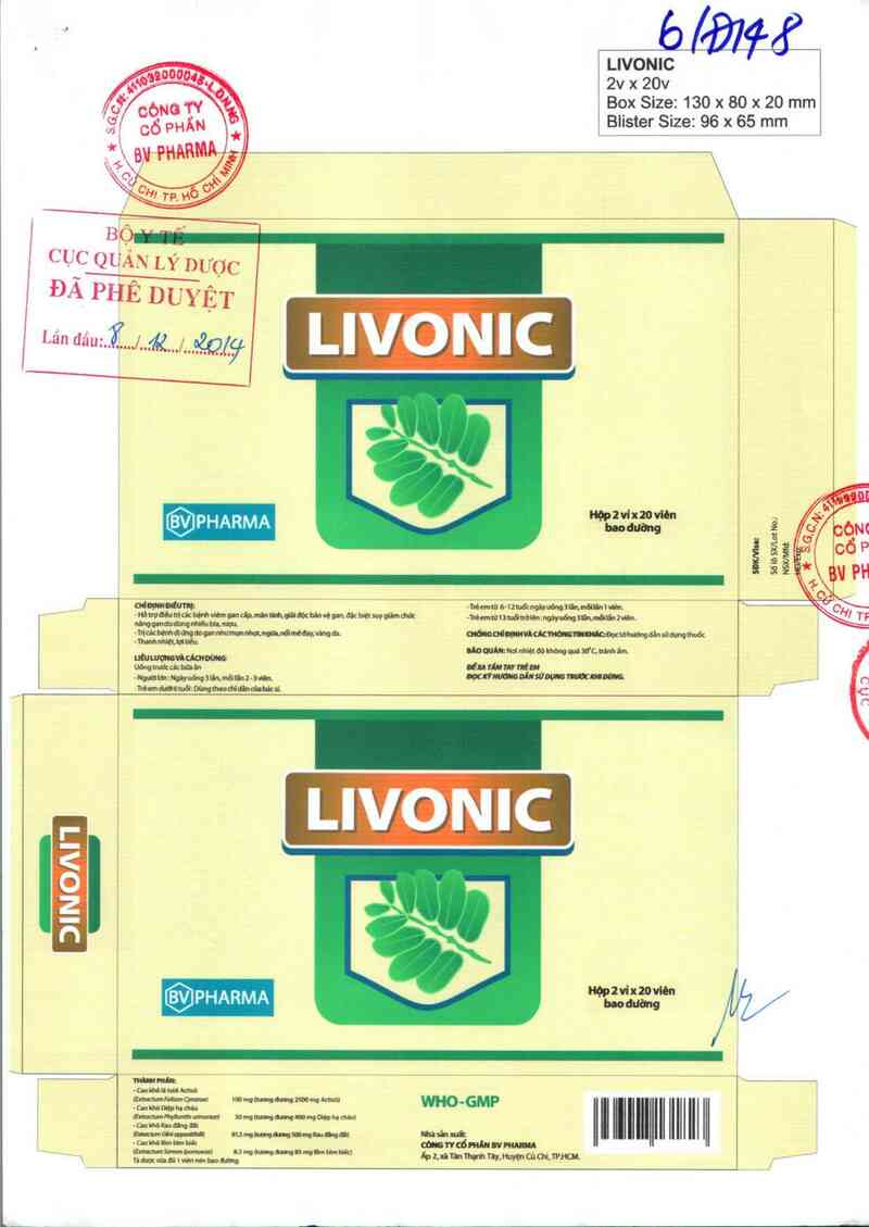 thông tin, cách dùng, giá thuốc Livonic - ảnh 0