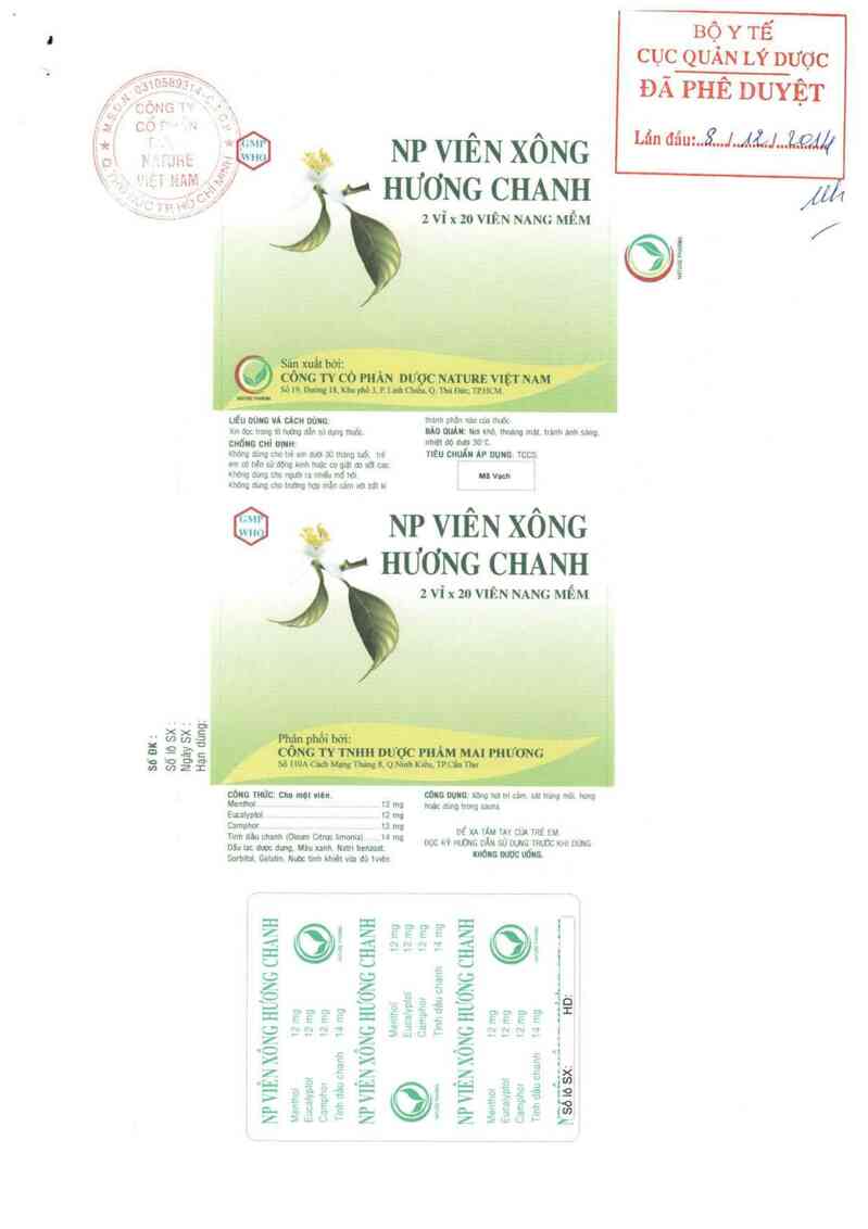 thông tin, cách dùng, giá thuốc NP Viên xông hương chanh - ảnh 0