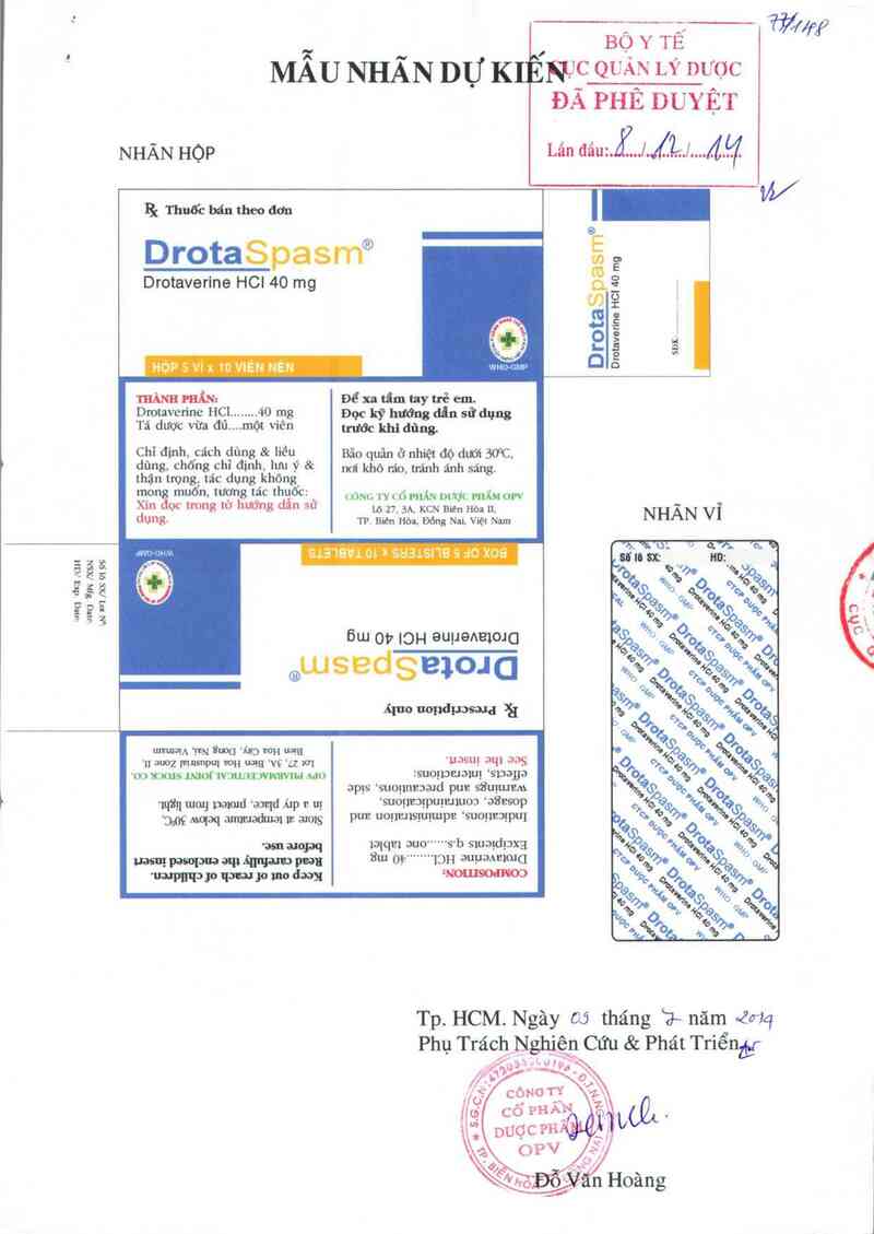thông tin, cách dùng, giá thuốc Drotaspasm - ảnh 0