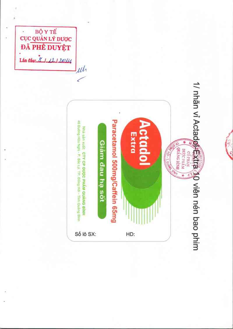 thông tin, cách dùng, giá thuốc Actadol - Extra - ảnh 0