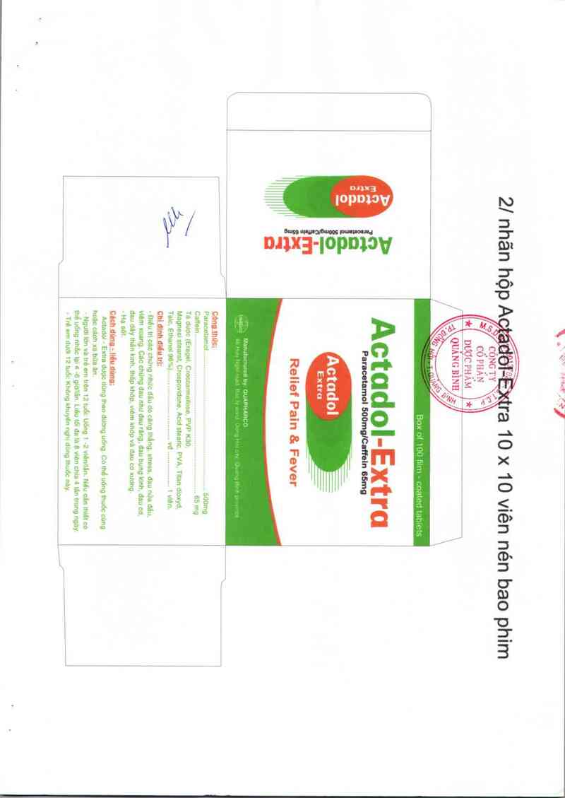 thông tin, cách dùng, giá thuốc Actadol - Extra - ảnh 1