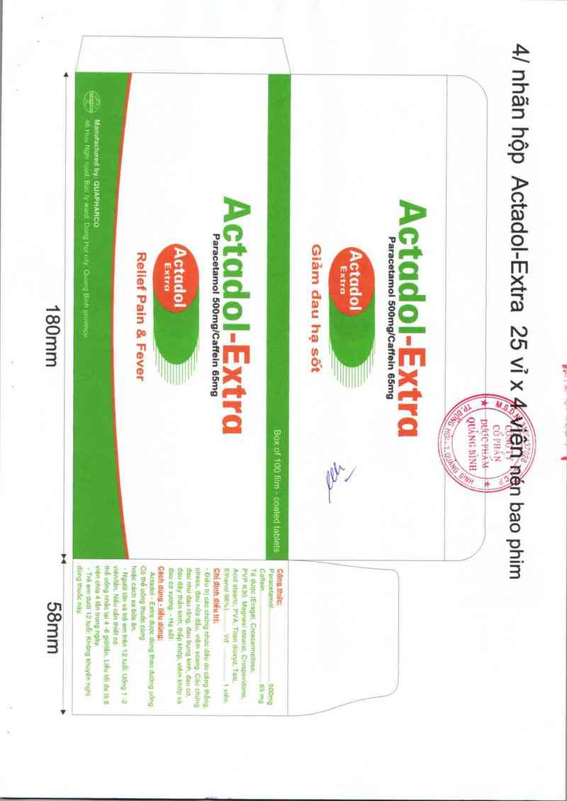 thông tin, cách dùng, giá thuốc Actadol - Extra - ảnh 4