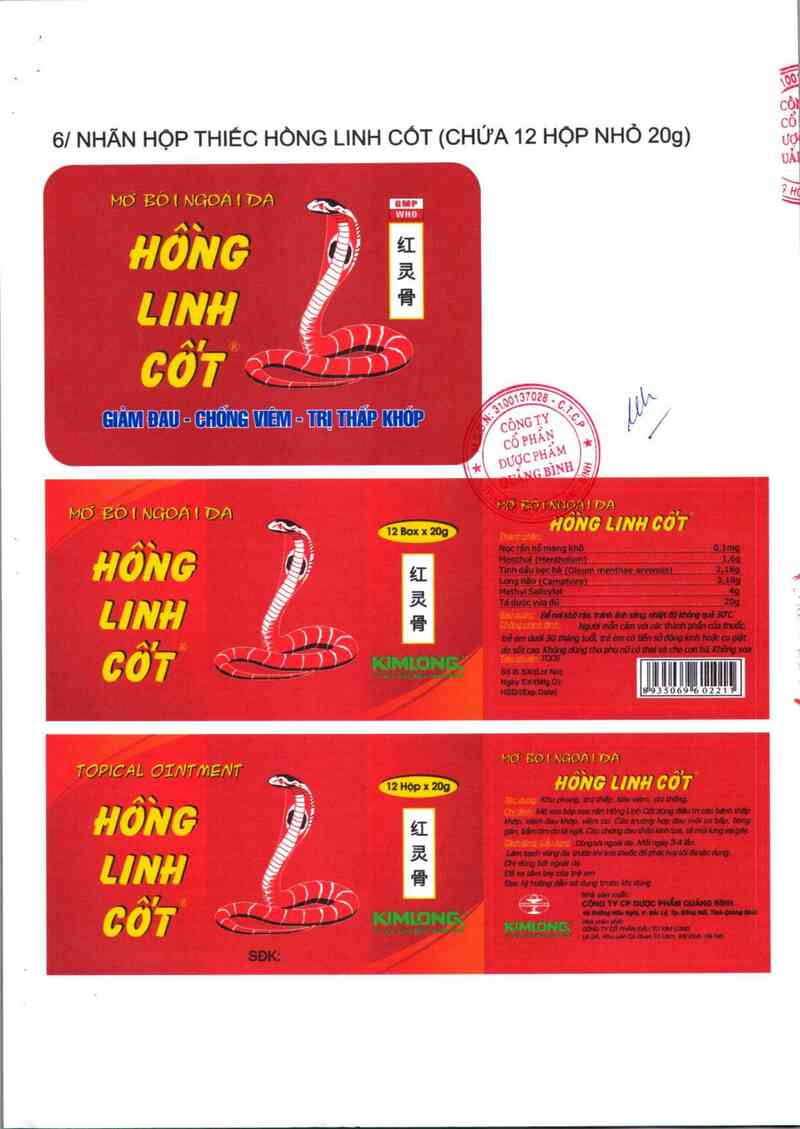 thông tin, cách dùng, giá thuốc Mỡ xoa bóp nọc rắn Hồng linh cốt - ảnh 3