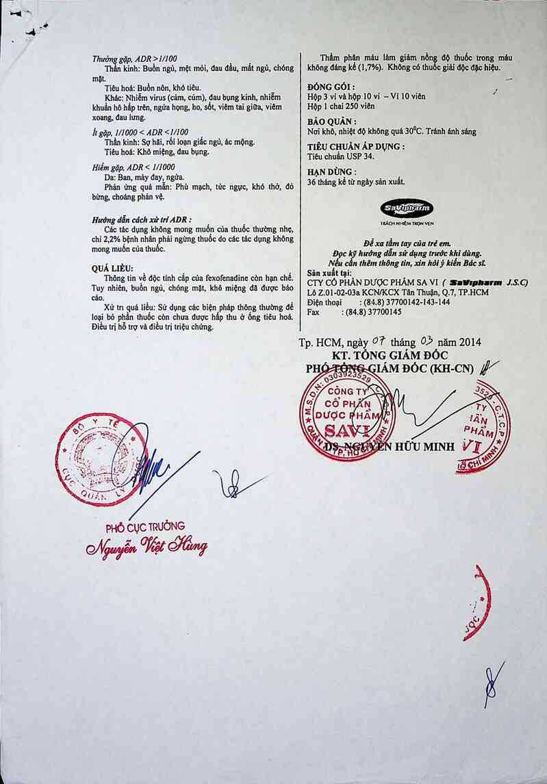 thông tin, cách dùng, giá thuốc FexodineFast 180 - ảnh 5
