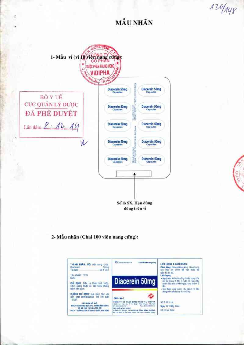 thông tin, cách dùng, giá thuốc Diacerein - ảnh 0