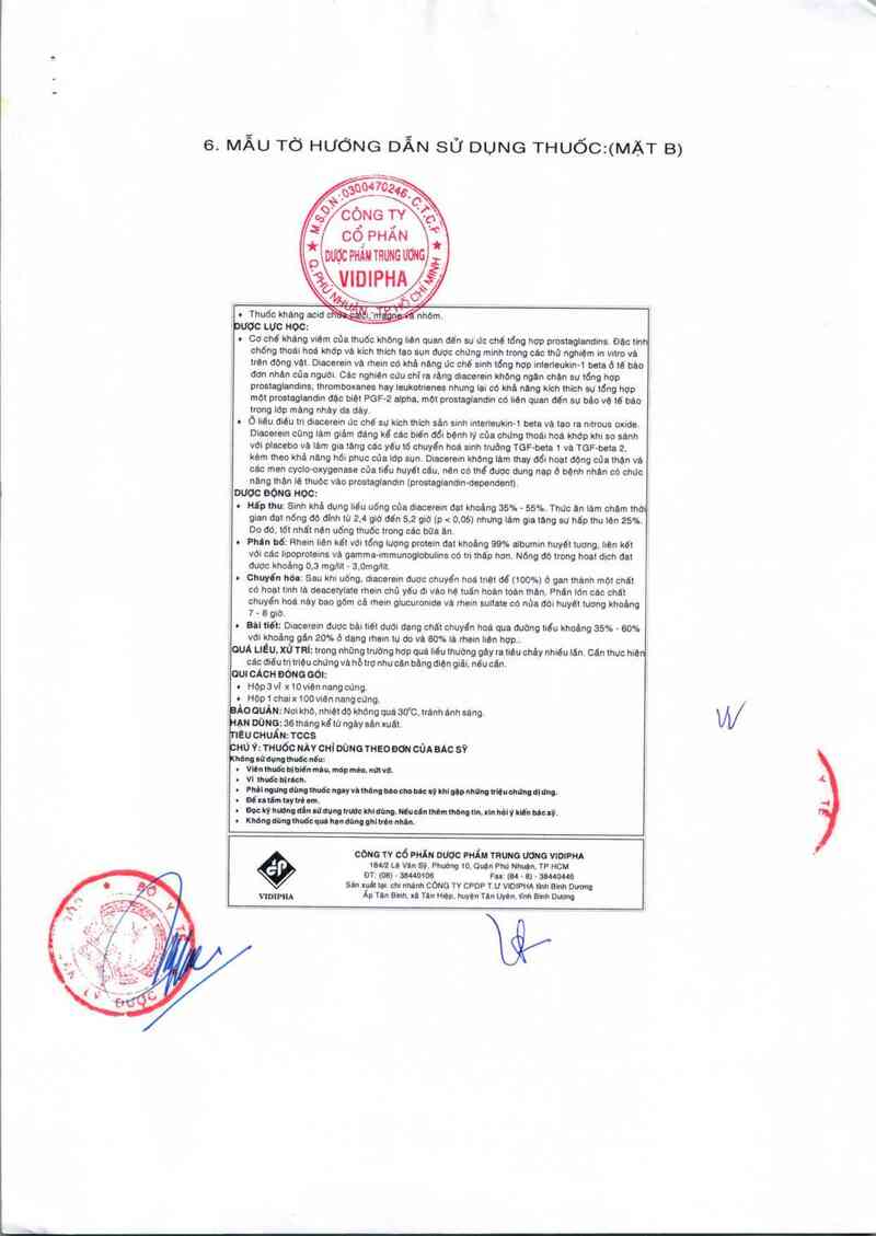 thông tin, cách dùng, giá thuốc Diacerein - ảnh 4