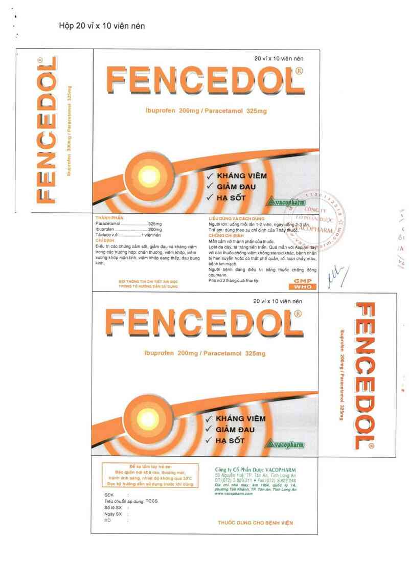 thông tin, cách dùng, giá thuốc Fencedol - ảnh 1