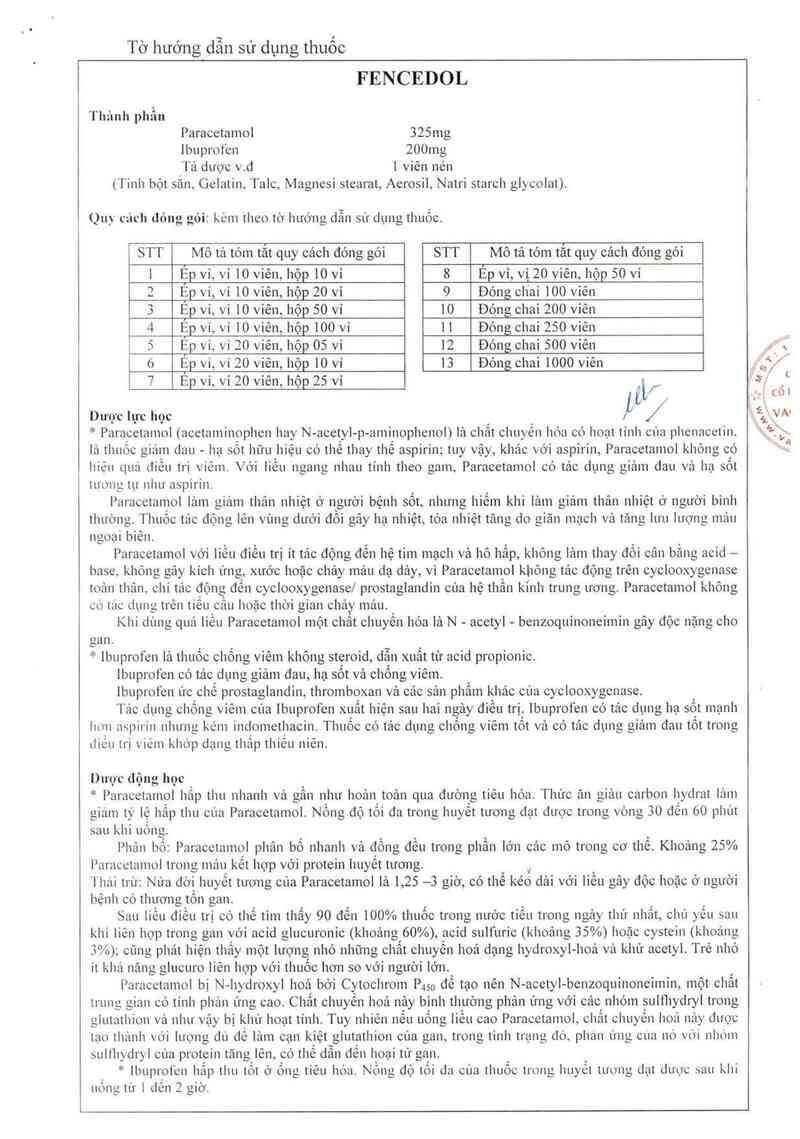 thông tin, cách dùng, giá thuốc Fencedol - ảnh 11