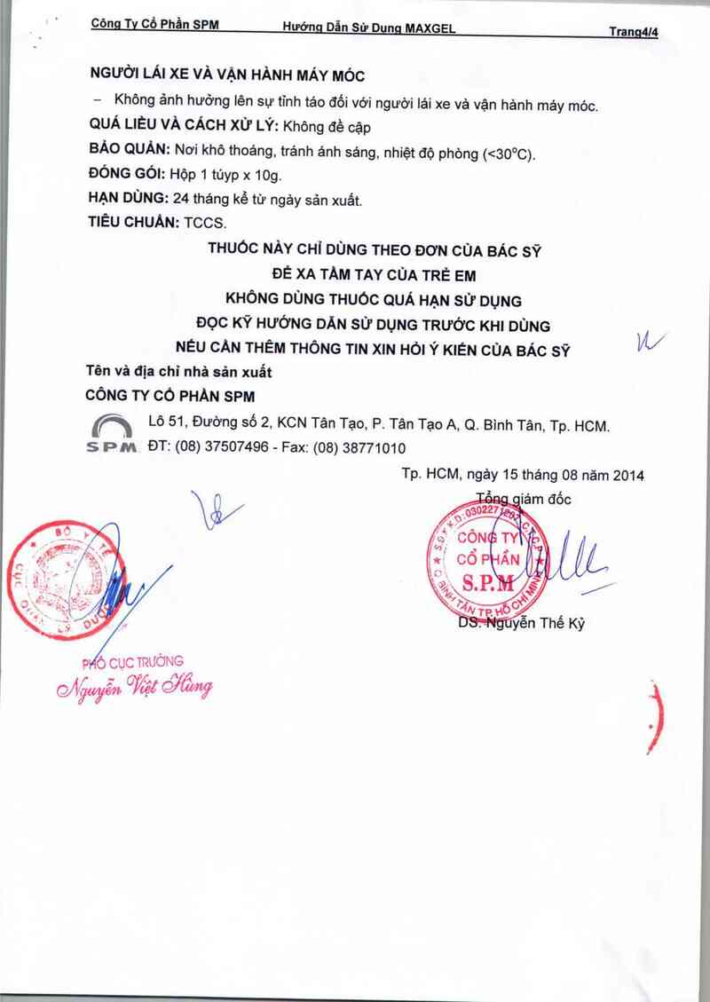 thông tin, cách dùng, giá thuốc Maxgel - ảnh 4