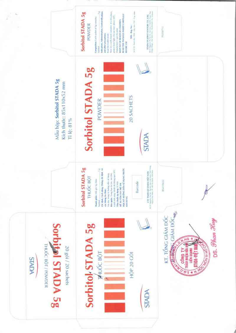 thông tin, cách dùng, giá thuốc Sorbitol Stada 5 g - ảnh 1
