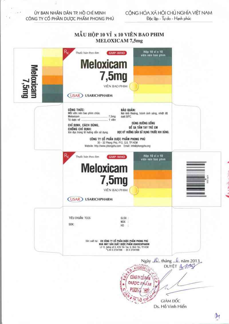 thông tin, cách dùng, giá thuốc Meloxicam 7,5mg - ảnh 1