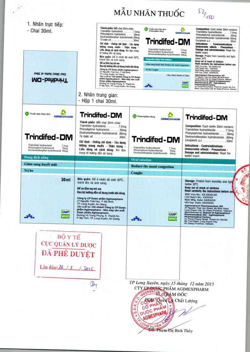 thông tin, cách dùng, giá thuốc Trindifed-DM - ảnh 0