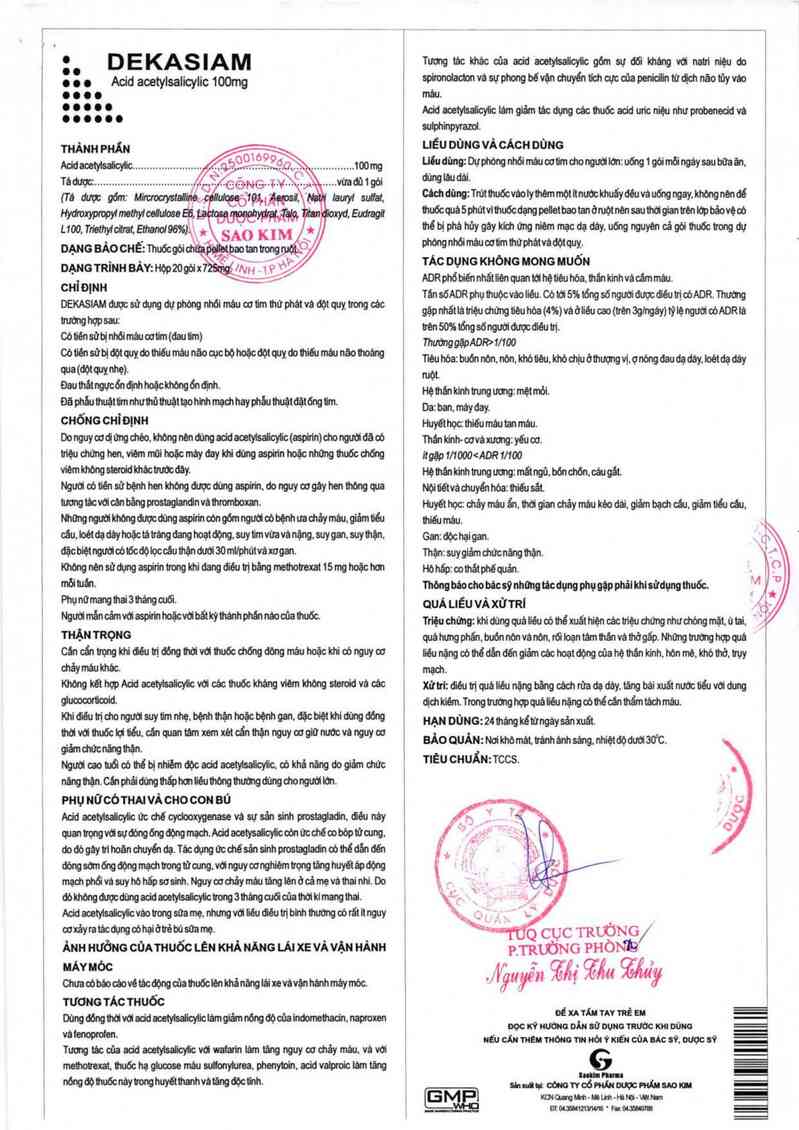 thông tin, cách dùng, giá thuốc Dekasiam - ảnh 2
