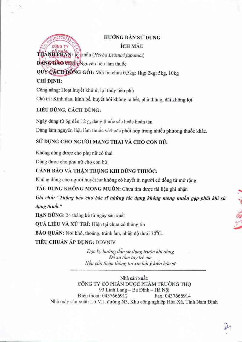 thông tin, cách dùng, giá thuốc Ích mẫu - ảnh 5