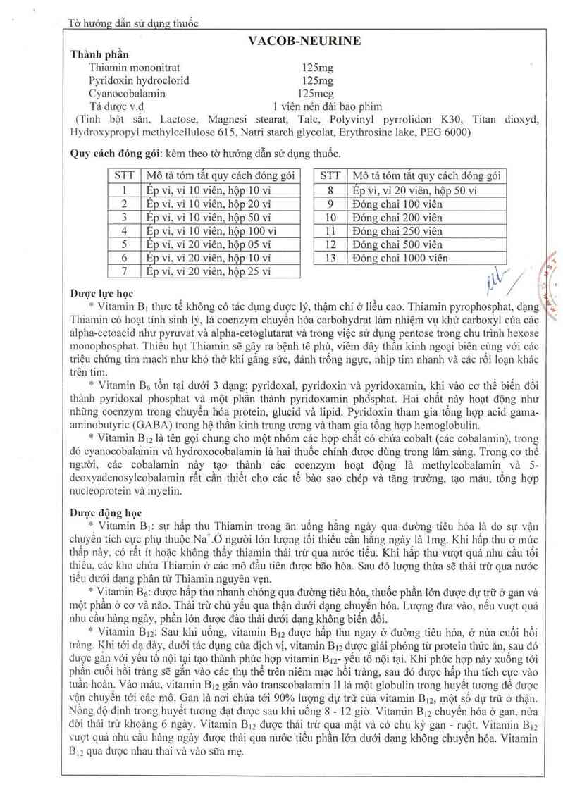 thông tin, cách dùng, giá thuốc Vaco B-Neurine - ảnh 10