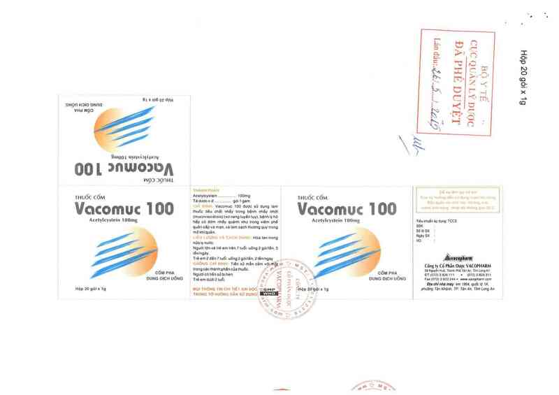 thông tin, cách dùng, giá thuốc Vacomuc 100 - ảnh 0