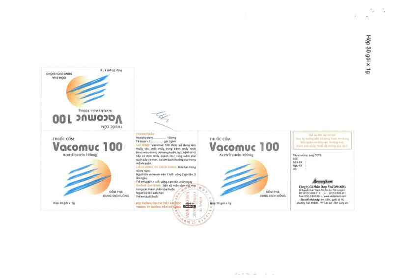 thông tin, cách dùng, giá thuốc Vacomuc 100 - ảnh 1