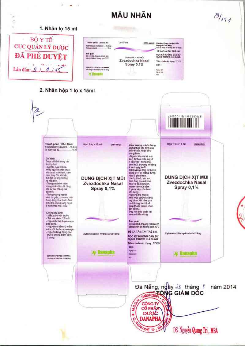 thông tin, cách dùng, giá thuốc Zvezdochka Nasal Spray 0,1% - ảnh 0