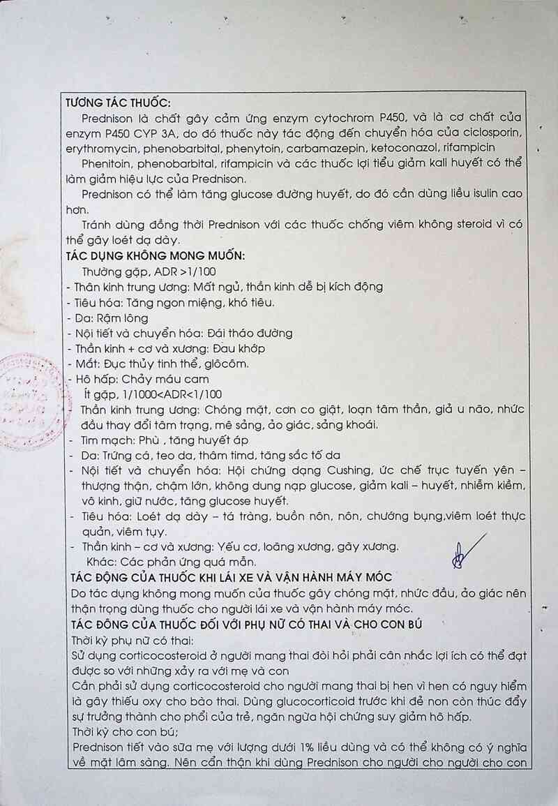 thông tin, cách dùng, giá thuốc Prednison - ảnh 4