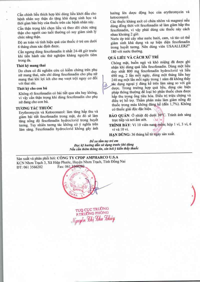 thông tin, cách dùng, giá thuốc Usaallerz 180 - ảnh 6