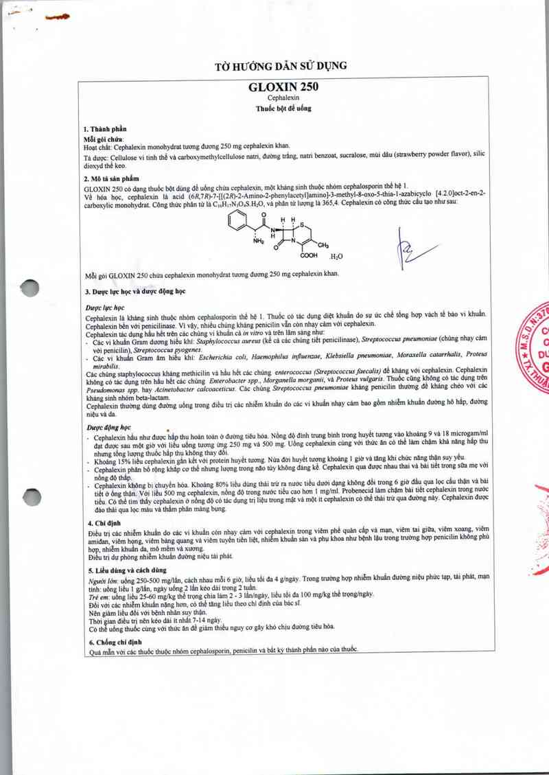 thông tin, cách dùng, giá thuốc Gloxin 250 - ảnh 3