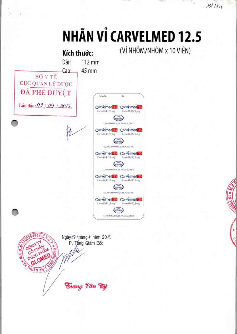 thông tin, cách dùng, giá thuốc Carvelmed 12.5 - ảnh 0