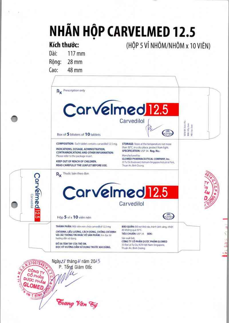 thông tin, cách dùng, giá thuốc Carvelmed 12.5 - ảnh 2