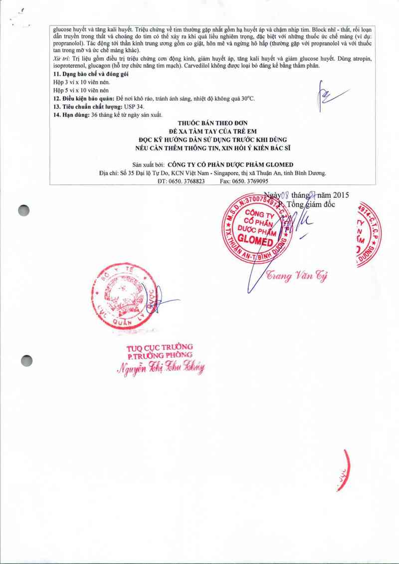 thông tin, cách dùng, giá thuốc Carvelmed 12.5 - ảnh 5