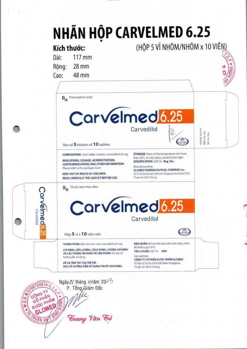 thông tin, cách dùng, giá thuốc Carvelmed 6.25 - ảnh 2