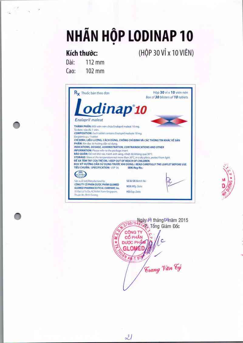 thông tin, cách dùng, giá thuốc Lodinap 10 - ảnh 3