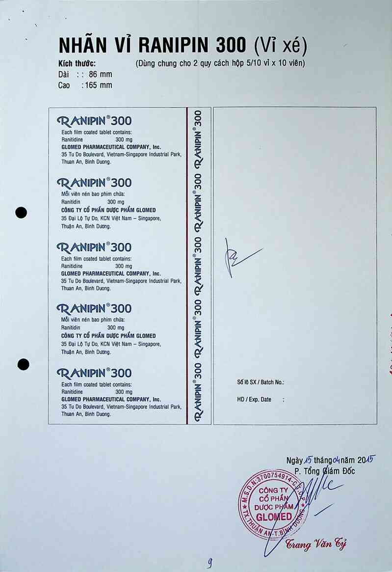 thông tin, cách dùng, giá thuốc Ranipin 300 - ảnh 5