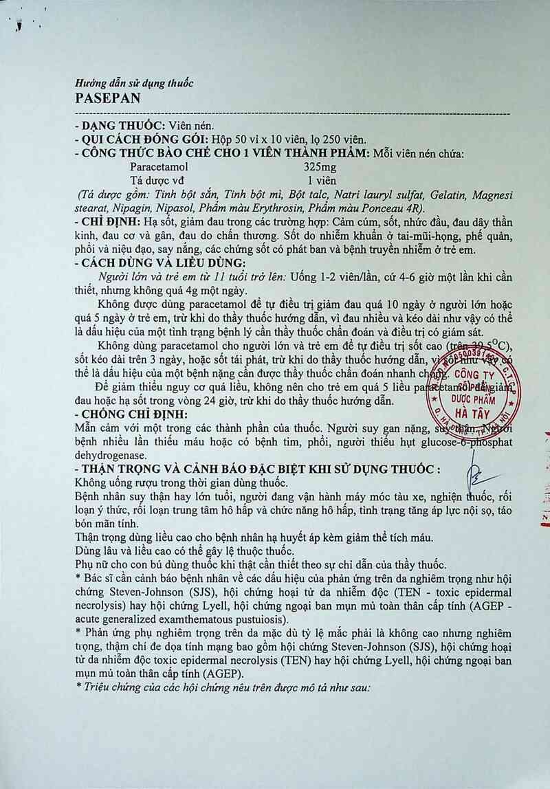 thông tin, cách dùng, giá thuốc Pasepan - ảnh 2