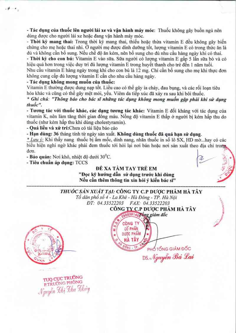 thông tin, cách dùng, giá thuốc Vitamin E 400 - ảnh 2