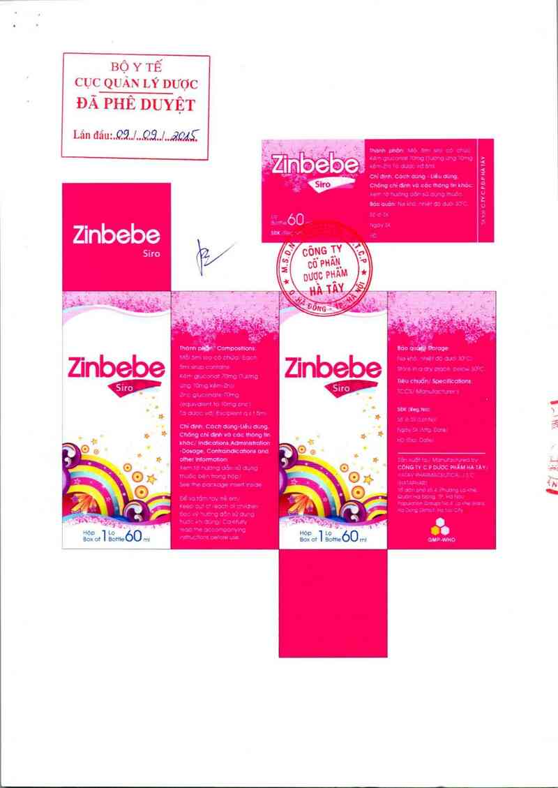 thông tin, cách dùng, giá thuốc Zinbebe - ảnh 1
