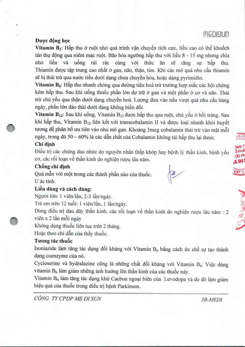 thông tin, cách dùng, giá thuốc 3B-Medi - ảnh 2