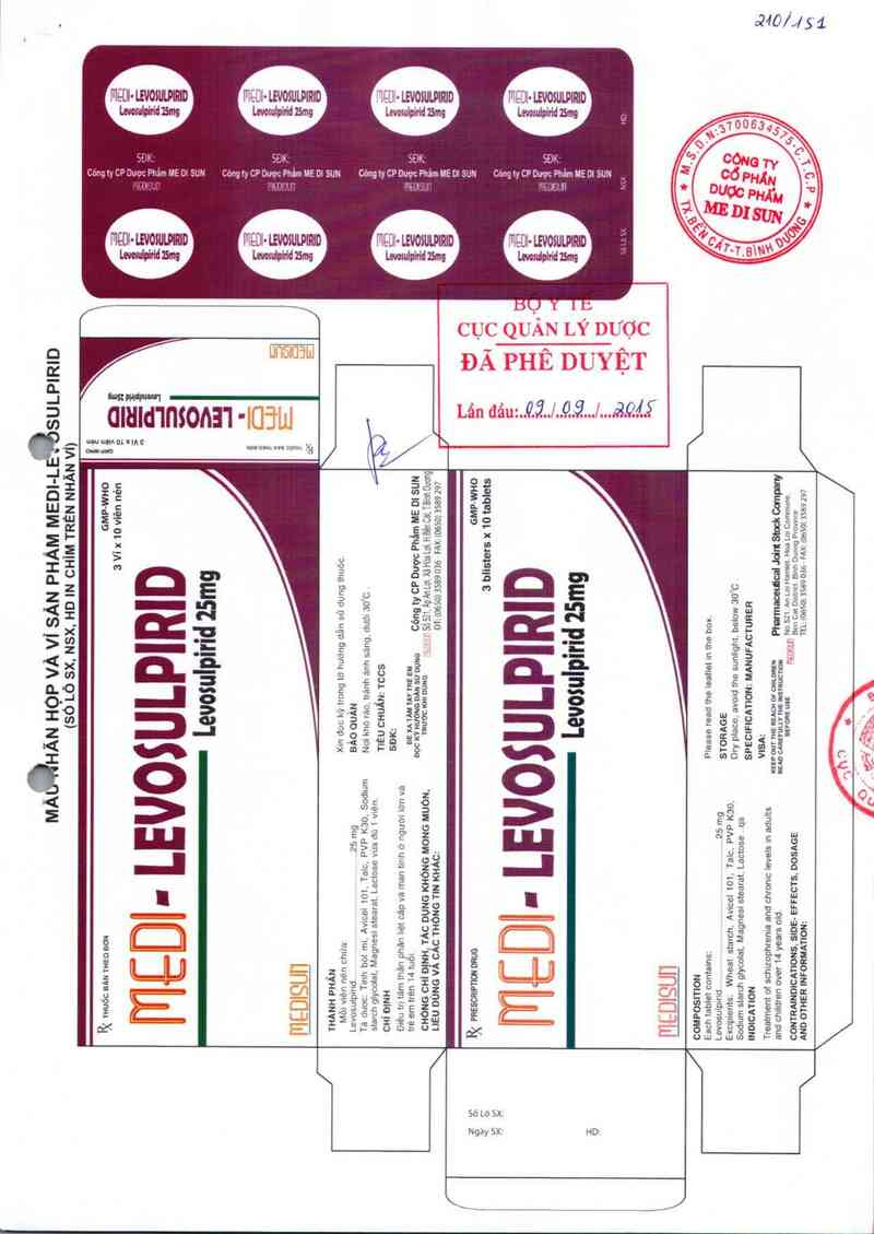 thông tin, cách dùng, giá thuốc Medi-Levosulpirid - ảnh 0