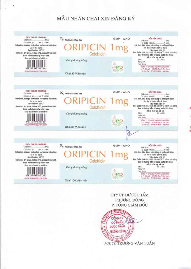 thông tin, cách dùng, giá thuốc Oripicin 1 mg - ảnh 1