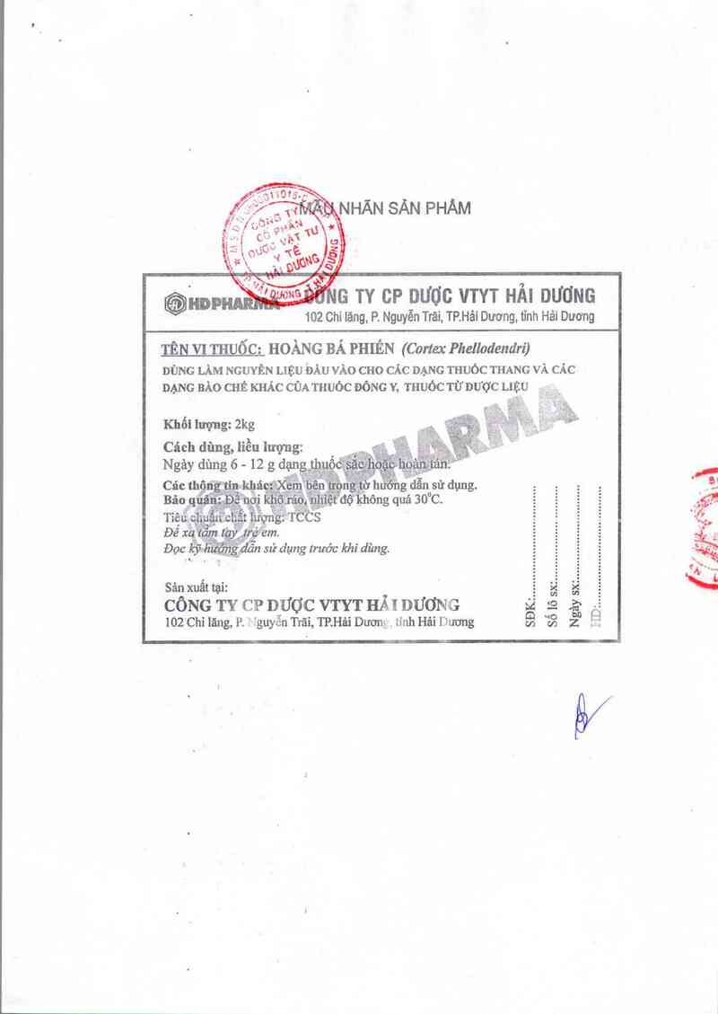 thông tin, cách dùng, giá thuốc Hoàng bá phiến - ảnh 1