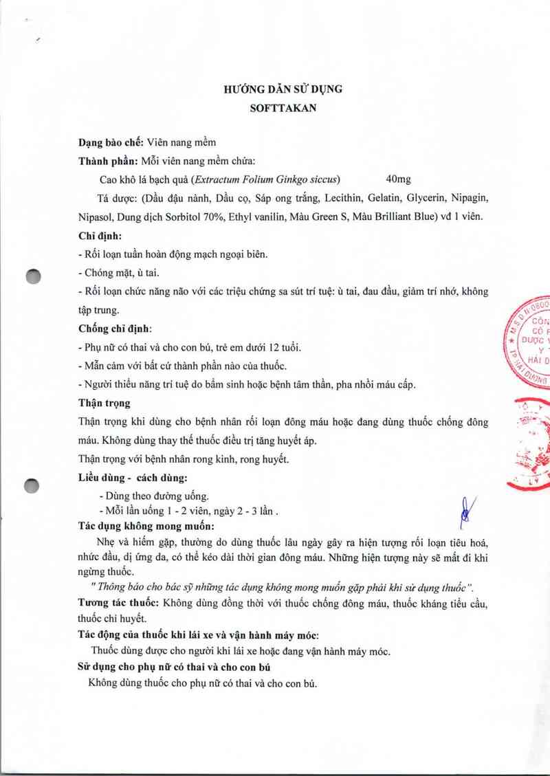 thông tin, cách dùng, giá thuốc Softtakan - ảnh 1