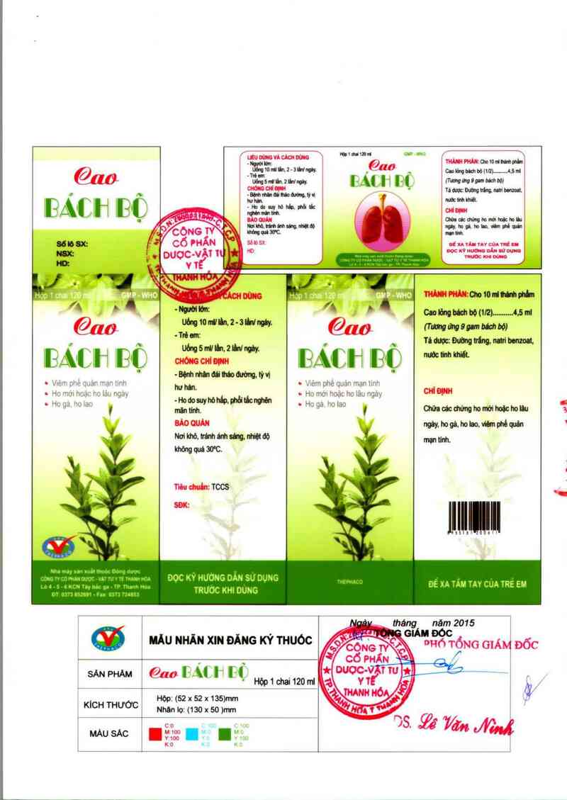 thông tin, cách dùng, giá thuốc Cao bách bộ - ảnh 1