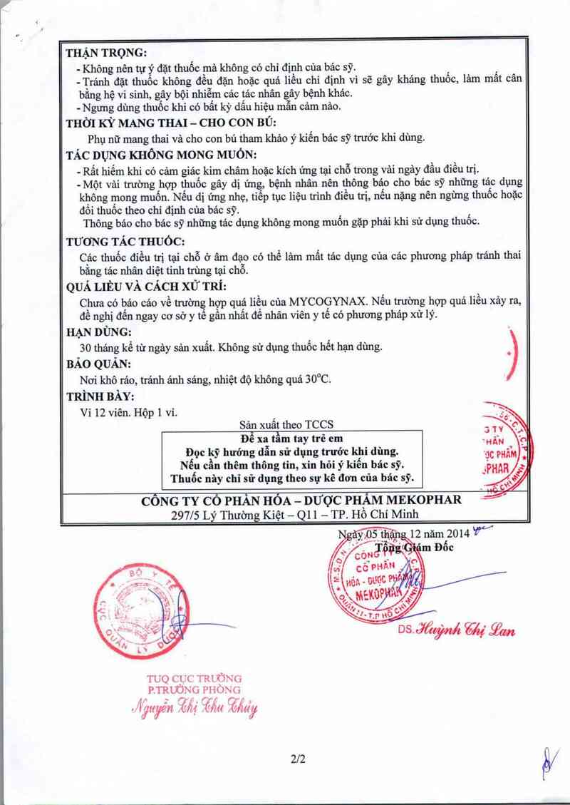 thông tin, cách dùng, giá thuốc Mycogynax - ảnh 3
