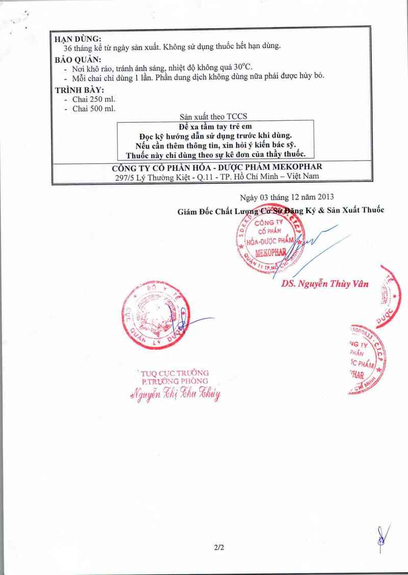 thông tin, cách dùng, giá thuốc Sodium Chloride 0,45% & Dextrose 5% - ảnh 2