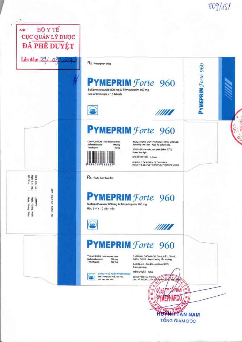 thông tin, cách dùng, giá thuốc Pymeprim forte 960 - ảnh 0