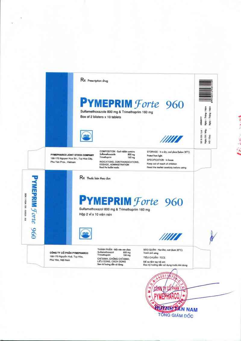 thông tin, cách dùng, giá thuốc Pymeprim forte 960 - ảnh 1