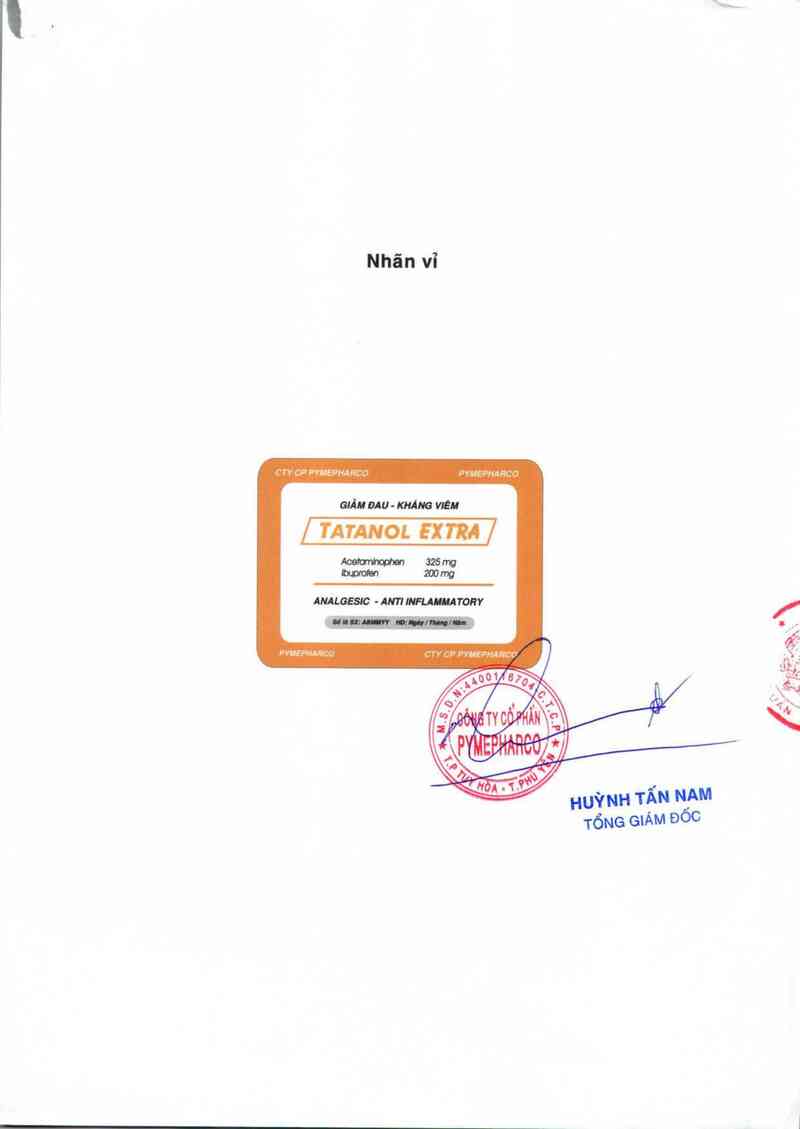 thông tin, cách dùng, giá thuốc Tatanol Extra - ảnh 1