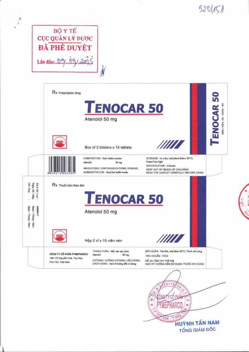 thông tin, cách dùng, giá thuốc Tenocar 50 - ảnh 0