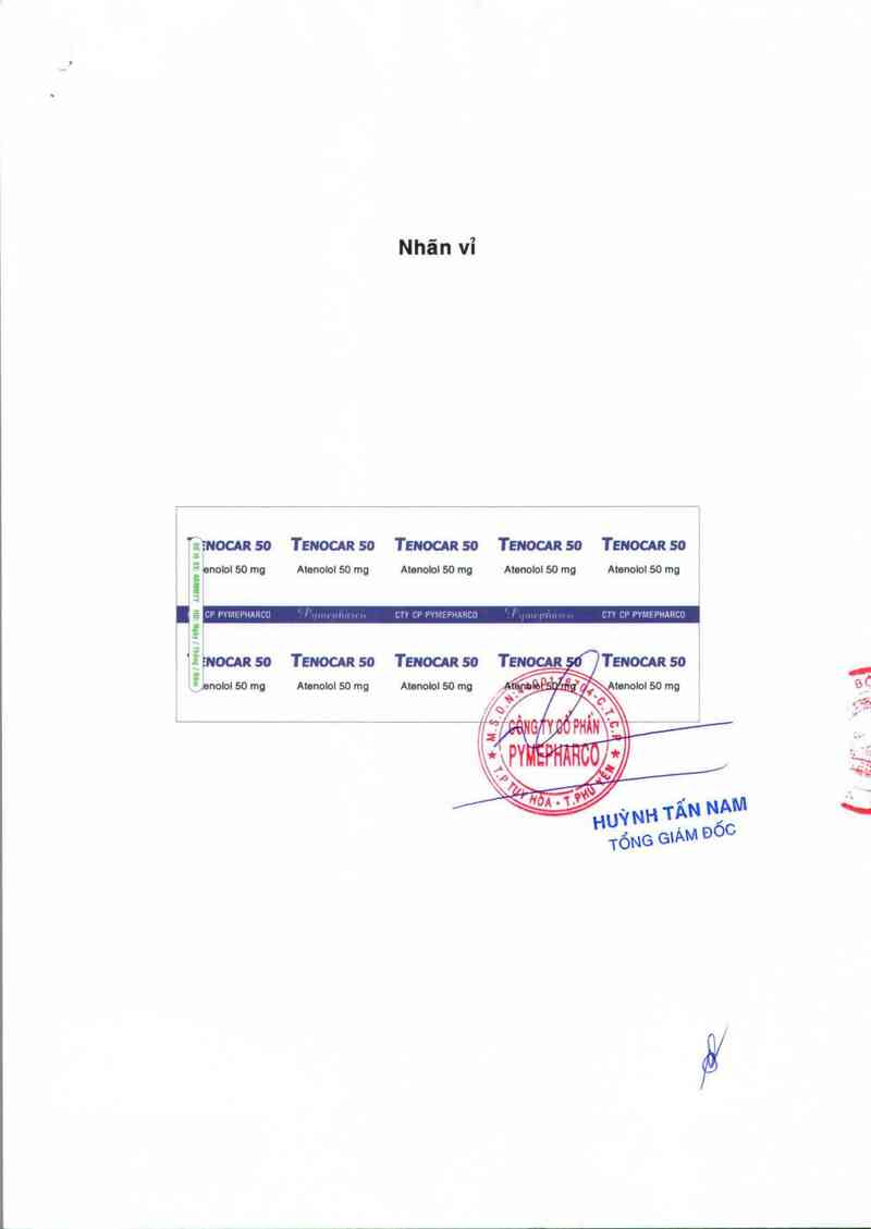 thông tin, cách dùng, giá thuốc Tenocar 50 - ảnh 1