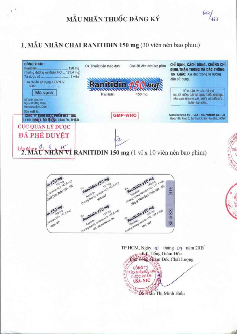 thông tin, cách dùng, giá thuốc Ranitidin 150 mg - ảnh 0