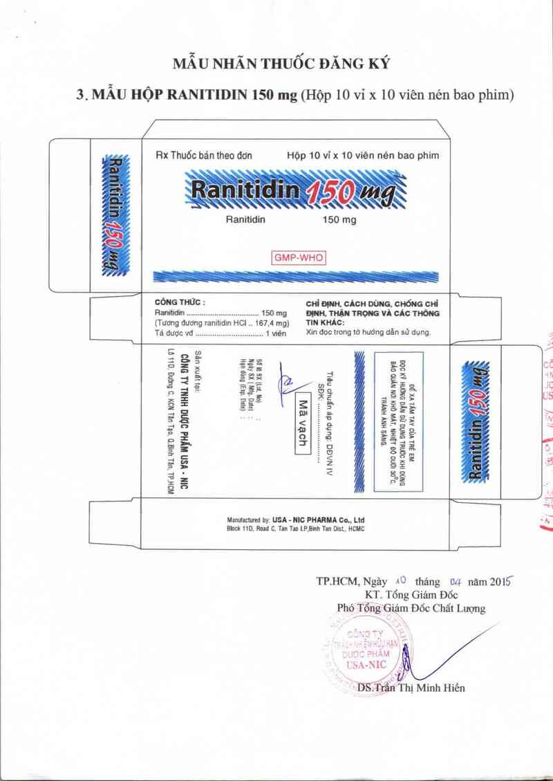 thông tin, cách dùng, giá thuốc Ranitidin 150 mg - ảnh 1
