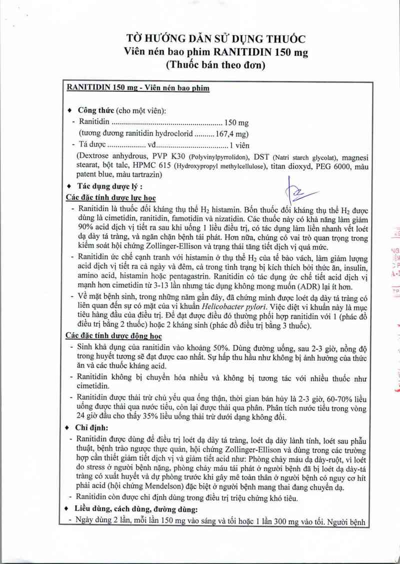 thông tin, cách dùng, giá thuốc Ranitidin 150 mg - ảnh 2